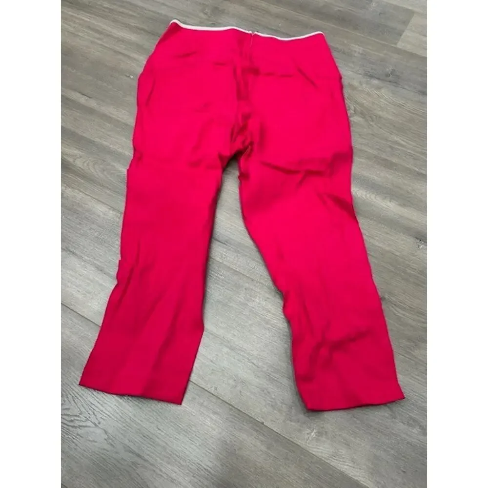 Unique Vintage Womens Straight Pants Smack Heart Pockets‎ Back Zip Pink Size 1X